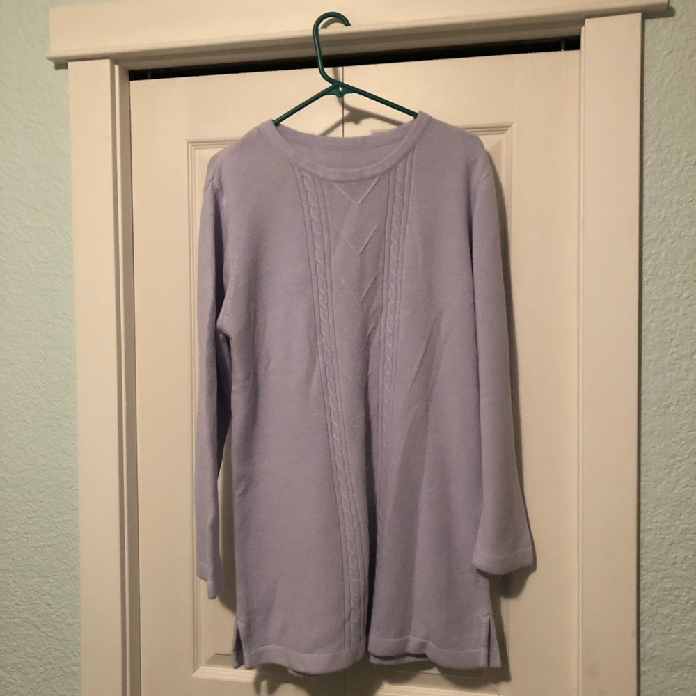 Soft lilac cashmere oversized sweater hand knit